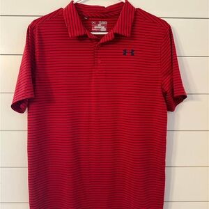 Under Armour Youth XL Polo Shirt in Red and Black Stripes